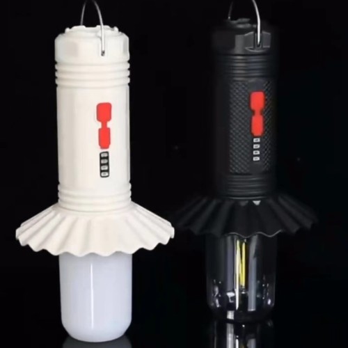 新款户外三合一便捷式露营灯挂钩双光源LED营地氛围灯应急灯