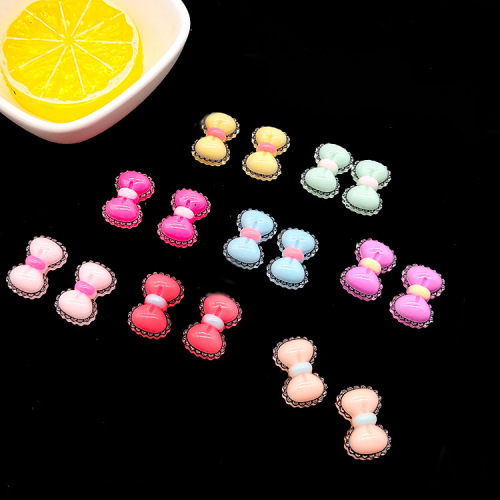 diy手机美容 头饰发饰品材料 韩版可爱树脂清新可爱蝴蝶结配件