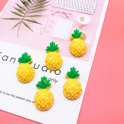树脂水果彩绘菠萝凤梨 树脂贴片手机壳美容配件文具盒diy配件