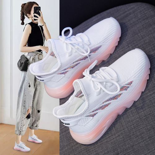 Ins Korean Style Flying Woven Women‘s Shoes 2023 Spring New Student sports Shoes Women‘s Breathable Fitness Running Casual Z10 Flying Woven