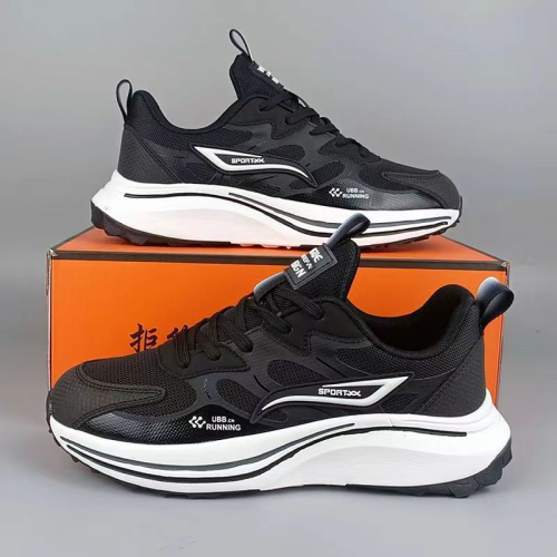 24 spring new men‘s sports casual shoes trendy versatile running shoes leather men‘s shoes