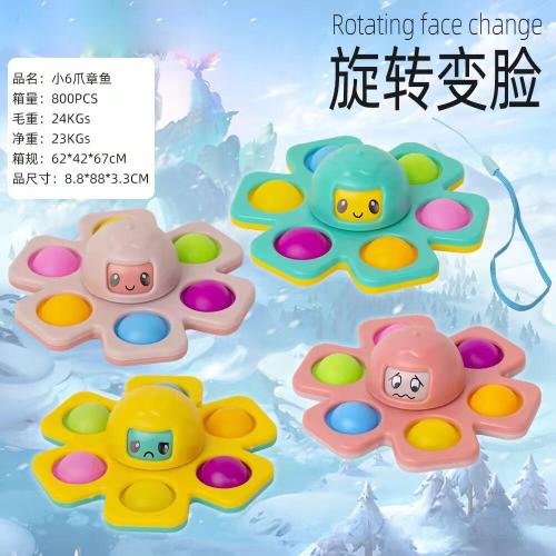 Fingertip spinning top rodent pioneer; changing face toy children squeeze and enjoy; pressure relief toys