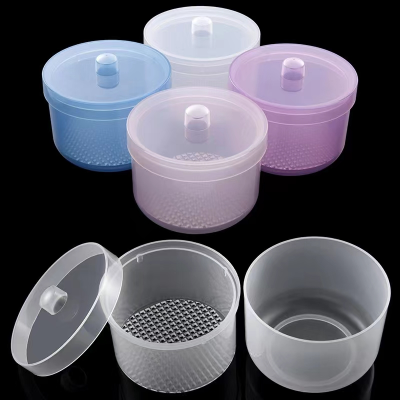 Manicure Grinding Head Cleaning and Disinfection Box with Strainer Disinfection Cup round Teeth Soaking Tablet