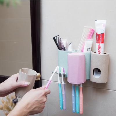 Automatic Toothpaste Dispenser Tooth Glass Suit Toothbrush Holder