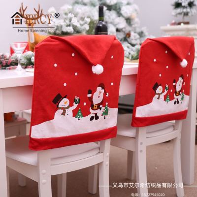 [Elxi] Christmas Decoration Supplies Creative Layout Holiday Party Dining Table and Hair Covers Dining Room Chair Cover