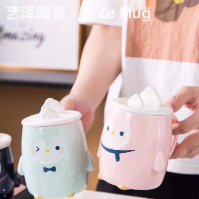 Ceramic Cup Penguin  mug water cup creative personality cup shape Cup gift Cup..