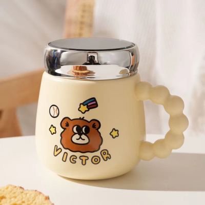 Ceramics mug cute bear mug mirror cup gift cup coffee mug..