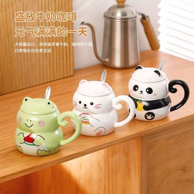 Panda mug ceramics cup cartoon cup coffee mug.