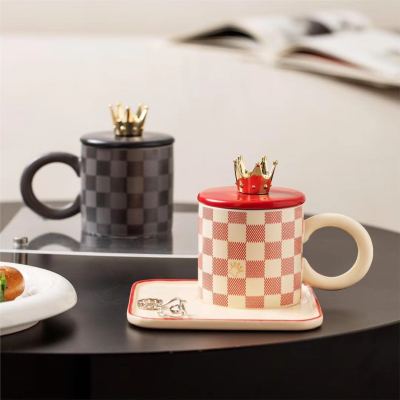 Coffee mug with saucer ceramics cup coffee cup..