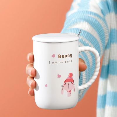 ceramic mug rabbit Cup cartoon cup large capacity Cup Coffee Cup breakfast cup household cups office.
