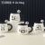 Panda Cup mirror Cup ceramic mug cute cartoon Cup creative pearl chain cup water Cup gift Cup.