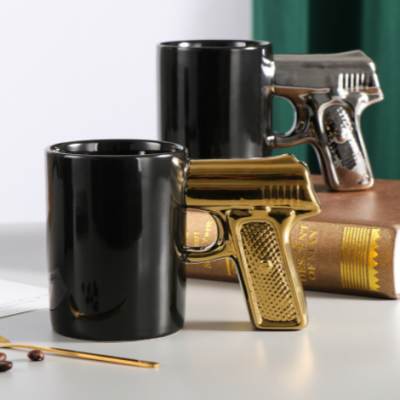 Pistol Cup Gun mug  Shaped Cup Strange Ceramic Cup Creative Mug Personality Cup.