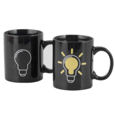 Change color mug Electric Bulb Discoloration Cup Magic Cup Creative Cup Funny Cup Shaped Cup.