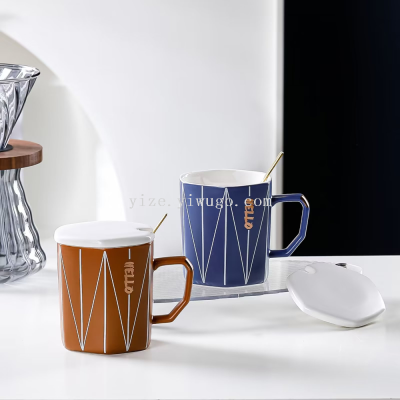 Ceramic Cup Line Cup Simple Mug Neutral Cup Mug Light Luxury Cup..