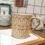 Gold Handle Cup Mosaic Cup Luxury Ceramic Cup ceramics mug .