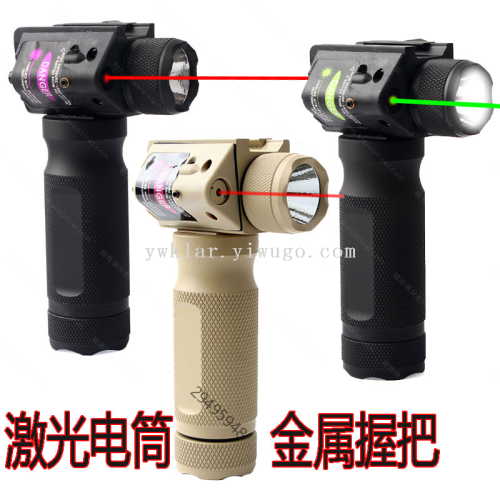 green laser flashlight led flash flashlight red laser integrated sight metal grip