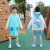  PVC Children Student Cartoon Raincoat Inflatable Brim Boy's and Girl's Schoolbag Fashion Thickened Poncho