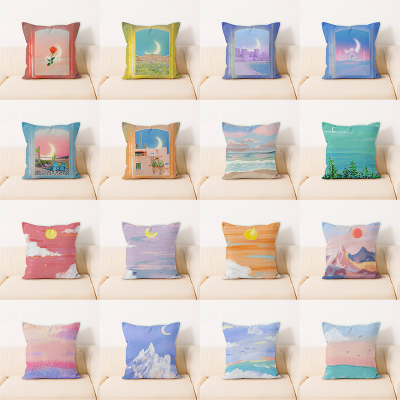 Oil Painting Fresh Furnishings Pillow Simple Home Decoration Pillow Plush Toy