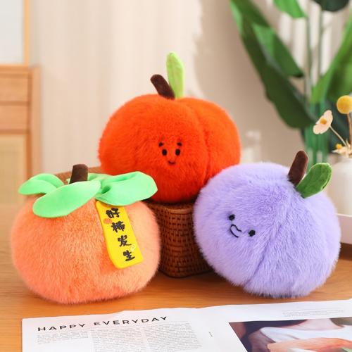 cute simulation persimmon pillow 8-inch plush toy doll cushion pumpkin blueberry fruit birthday gift