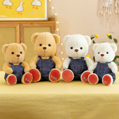 cute couple bella denim suspender pants bear 8-inch plush toy doll children doll