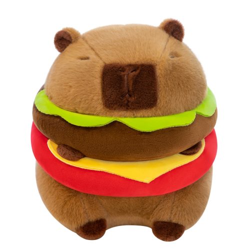 capabala doll 8-inch plush toy hamburger capybara doll toy doll birthday gift girl