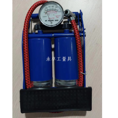 Single Foot Pedal Tire Pump Pedal Inflator Double Tube Pedal Inflator Tire Inflatable Cylinder