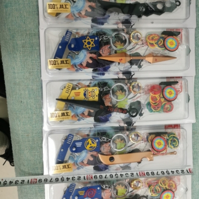 Anime Fire Shadow Weapon Model Naruto Garage Kits Ornaments Peripheral Metal Pendant Shuriken Weapon Toy Unopened Blade