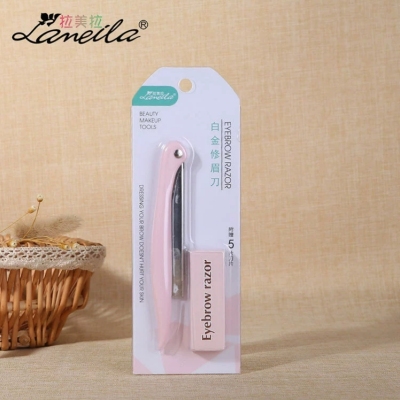 LaMeiLa Beginner Portable Convenient Knife Rest Folding Eye-Brow Knife Set Sharp Stainless Steel Blades