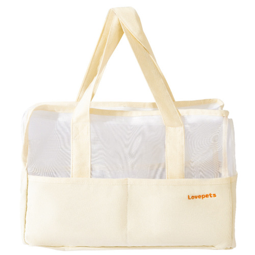 四季通用透气韩版清新文艺透气猫包宠物外出包狗狗可探头斜挎背包