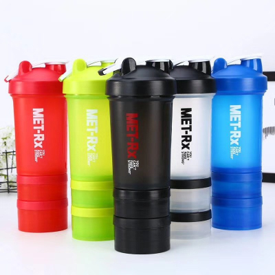 450ml Three-Layer Protein Powder Shake Cup Stirring Sports Plastic Water Cup Advertising Gift Milkshake Shake Cup