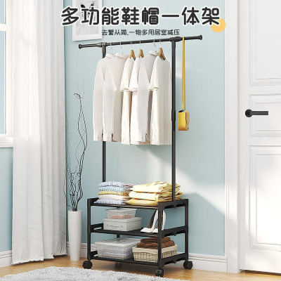 Southeast Asia Hot Sale Simple Multi-Functional Integrated Shoes and Hat Rack Bedroom Storage Clothes Hanger Coat Rack