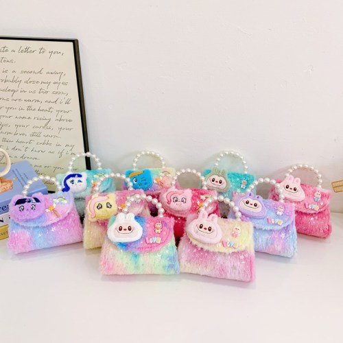 秋冬新款儿童手提包可爱毛绒毛毛包配饰公主包网红小女孩时尚包包