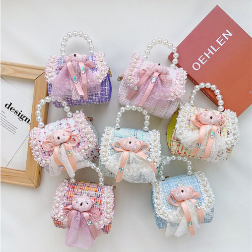 儿童包包女2023新款洋气时尚单肩可爱公主包珍珠手提包斜挎包批发