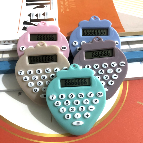 strawberry pendant calculator mini 8-digit display no voice simple operation kids toy computer