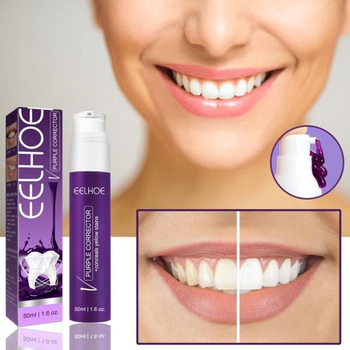 eelhoe v34 purple toothpaste beautiful tooth teeth tooth stain removal anti-pigment precipitation yellow teeth clean white bright white