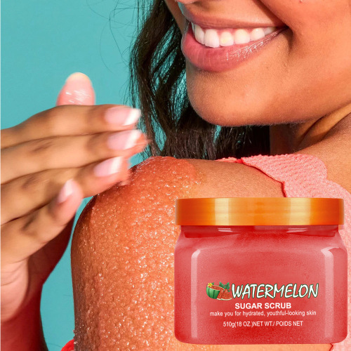 跨境水果糖盐身体磨砂膏嫩肤香氛去角质死皮深层清洁砂糖沐浴盐