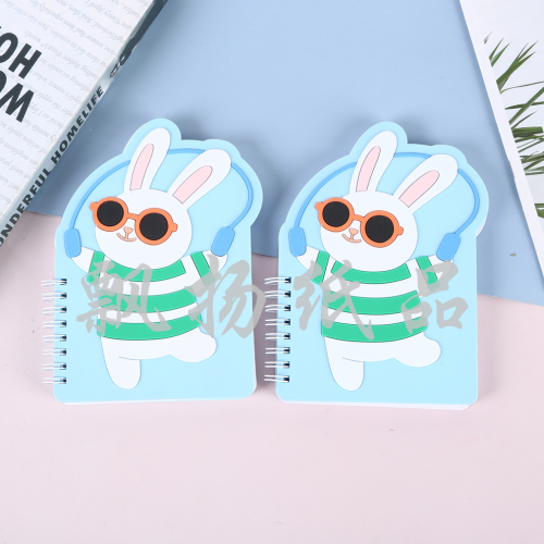 cartoon jump rope rabbit pattern shaped notepad coil book cute new design notebook factory direct