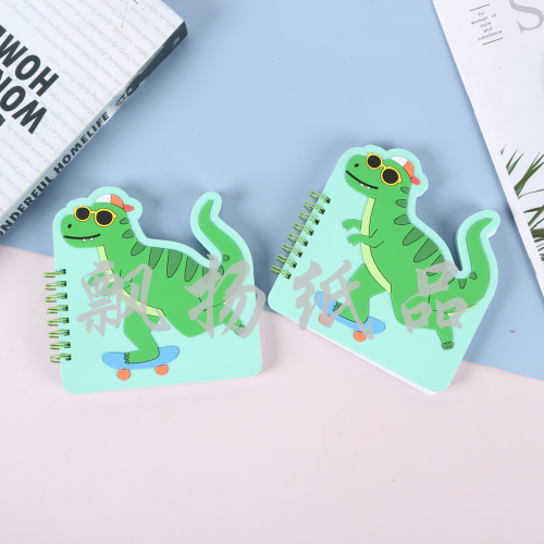 factory direct sale cartoon skateboard dinosaur pattern shaped notepad coil book new innovative design notebook