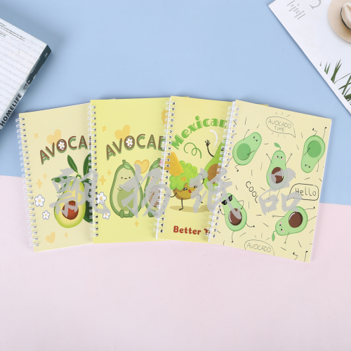 small fresh avocado pattern loose leaf coil book cartoon diary book high ins notepad with various styles