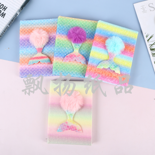2023 foreign trade new girl heart fish scales glitter notebook student classroom homework stationery this factory direct sales