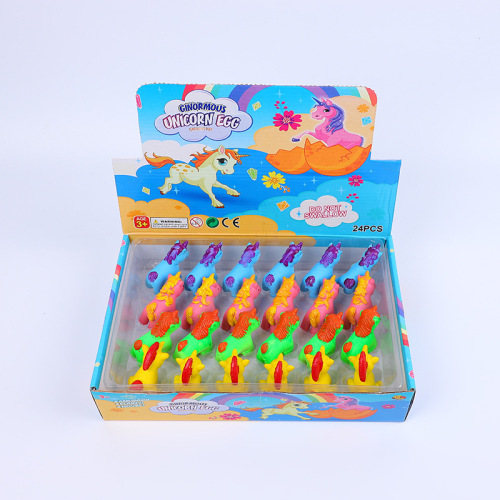 厂家直销可爱卡通迷你独角兽儿童益智互动玩具仿真小马24个盒装