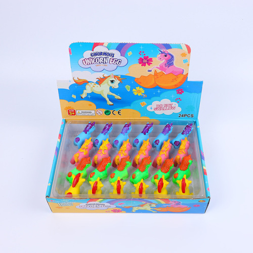 厂家供应可爱卡通迷你独角兽儿童益智互动玩具仿真小马24个盒装