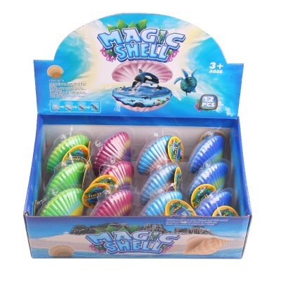 儿童神奇泡水膨胀变大贝壳玩具早教创意孵化海洋生物扇贝美人鱼