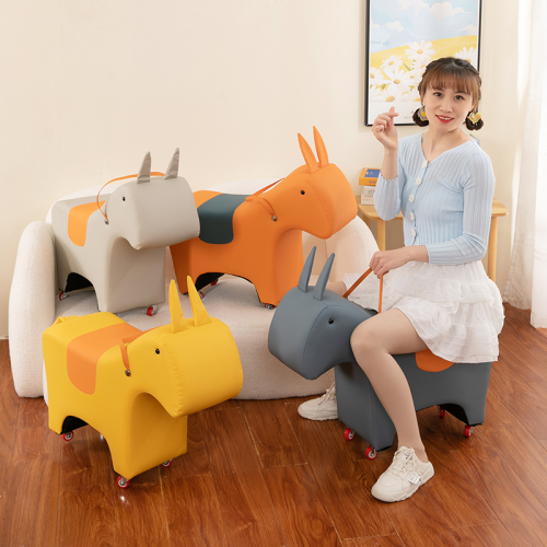 pulley toy chair pony sliding chair children sliding chair cartoon pulley stool washable and wipe-free