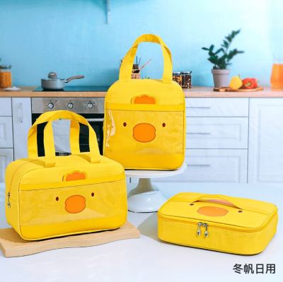 New Mingji Heart Lunch Bag Oxford Cloth Lunch Bag Cartoon Lunch Bag Student Handheld Insulated Bag Wholesale