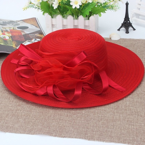 2025年礼帽女夏季透气遮阳帽欧根纱复古时尚时装帽洛丽塔帽子大檐