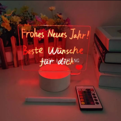 Colorful Touch 3d Night Light Acrylic Handwriting Blank Message Board Christmas Atmosphere Table Lamp
