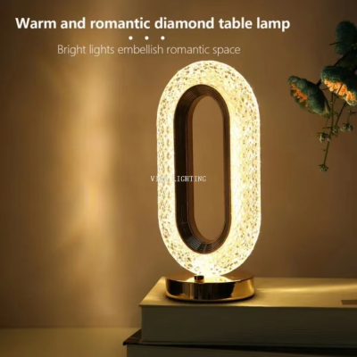 Crystal Lamp USB Charging Bedroom Living Room Ambience Light Variable Light with Three Colors Touch Small Night Lamp