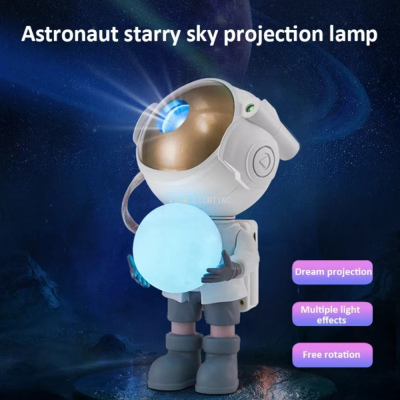 New Astronaut Led Projection Lamp Starry Sky Water Pattern Laser Atmosphere Small Night Lamp Led Spaceman Ambience Light