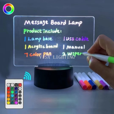 Blank Board Acrylic Handwriting Message Writing Board 16 Colors Remote Control 3d Night Light Marker Painting